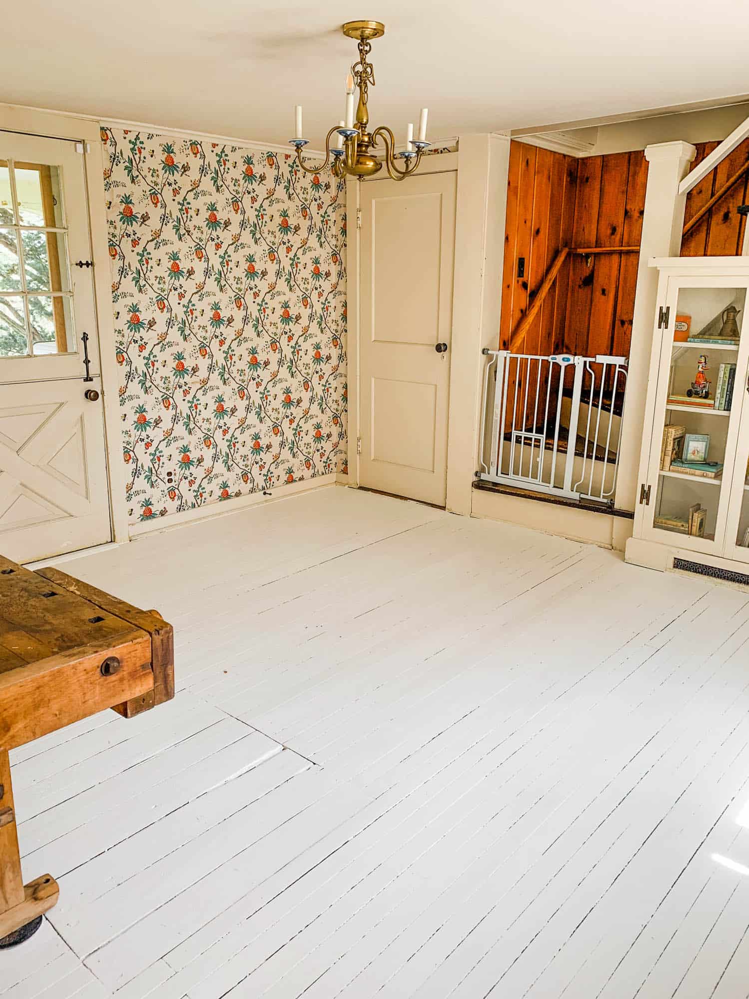 Frenchie Farm blog Painting hardwood floors white: DIY white wood